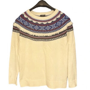 Talbots lambswool nylon blend M sweater  with fringe detail- excellent condition